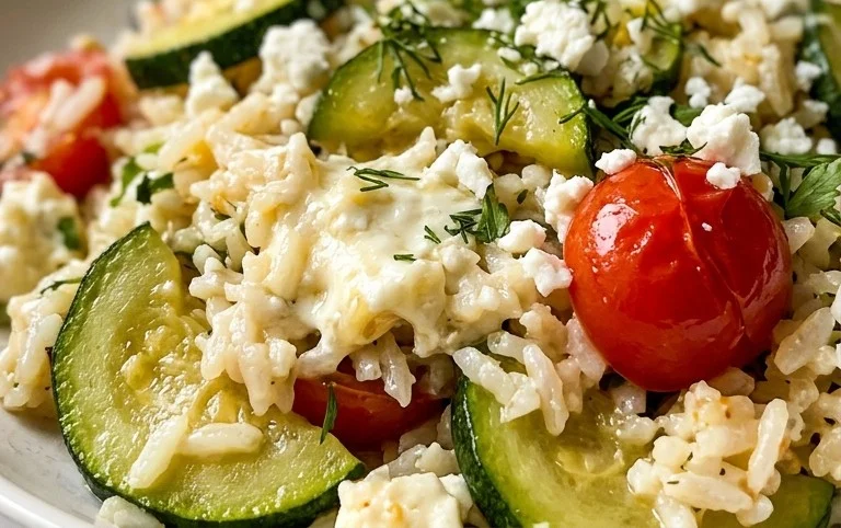 Zucchini-Reis-Pfanne mit Feta