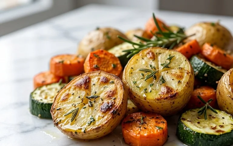 Garlic Herb Roasted Potatoes Carrots and Zucchini