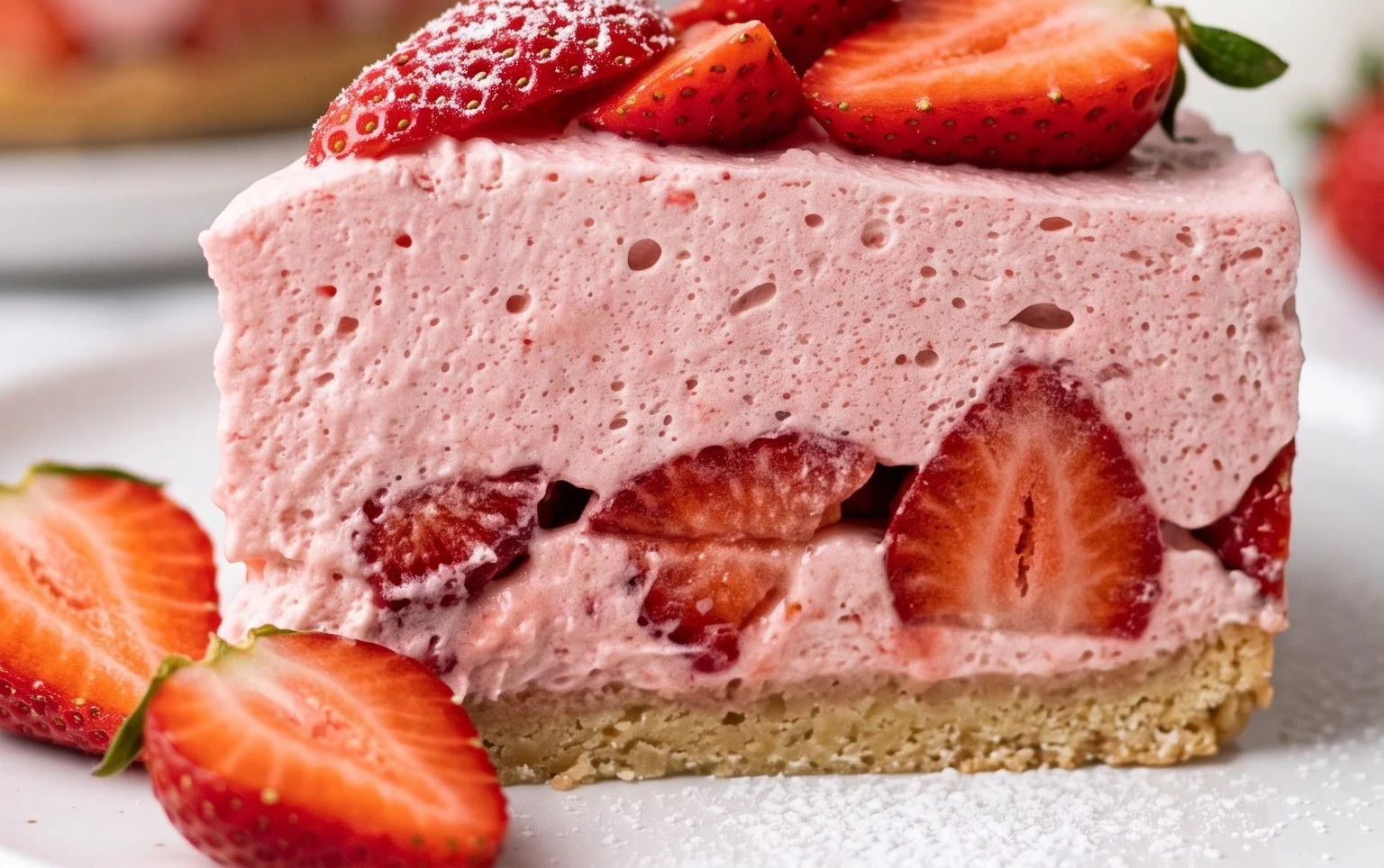 3 Ingredient No Bake Strawberry Cloud Cake