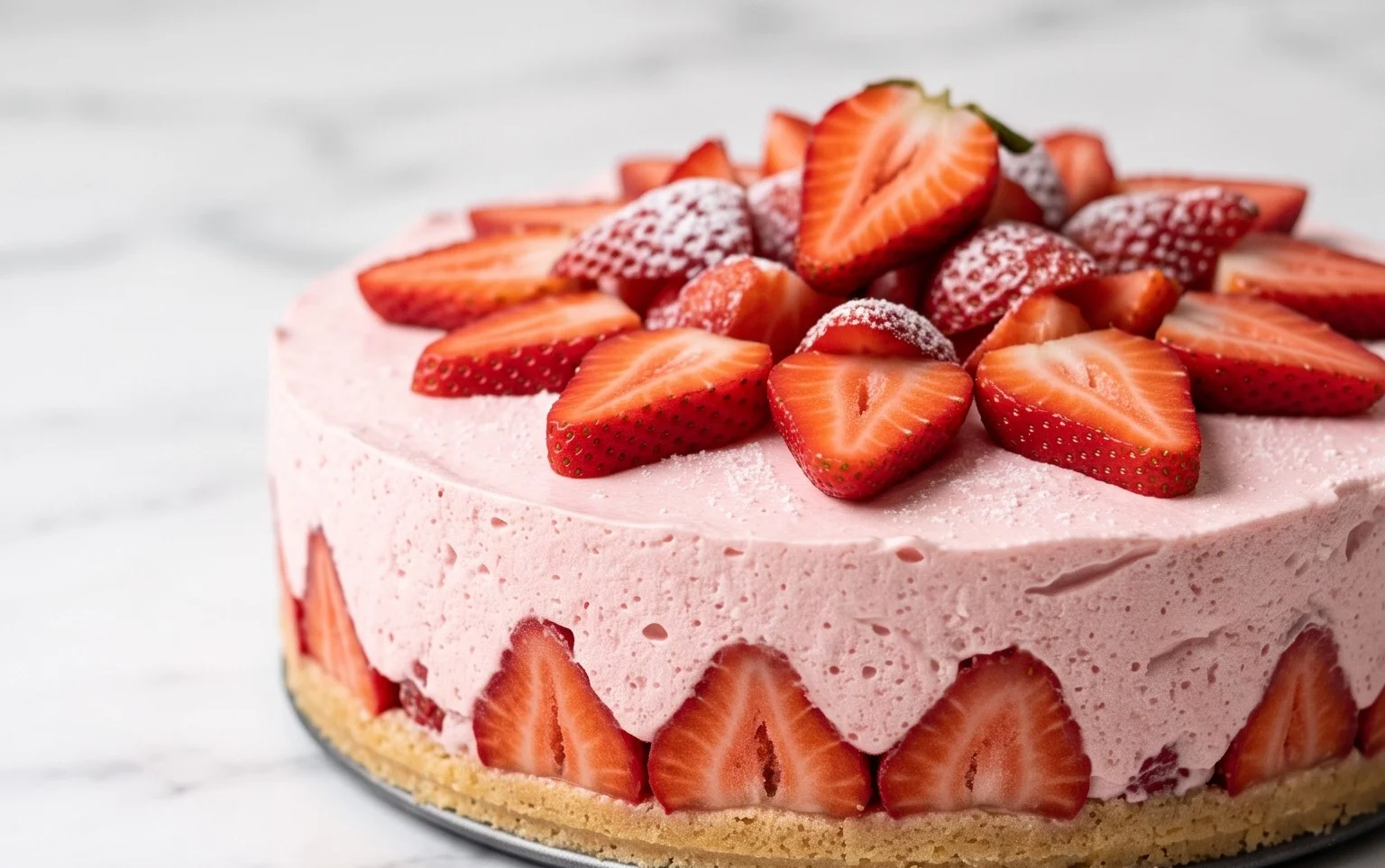 3 Ingredient No Bake Strawberry Cloud Cake