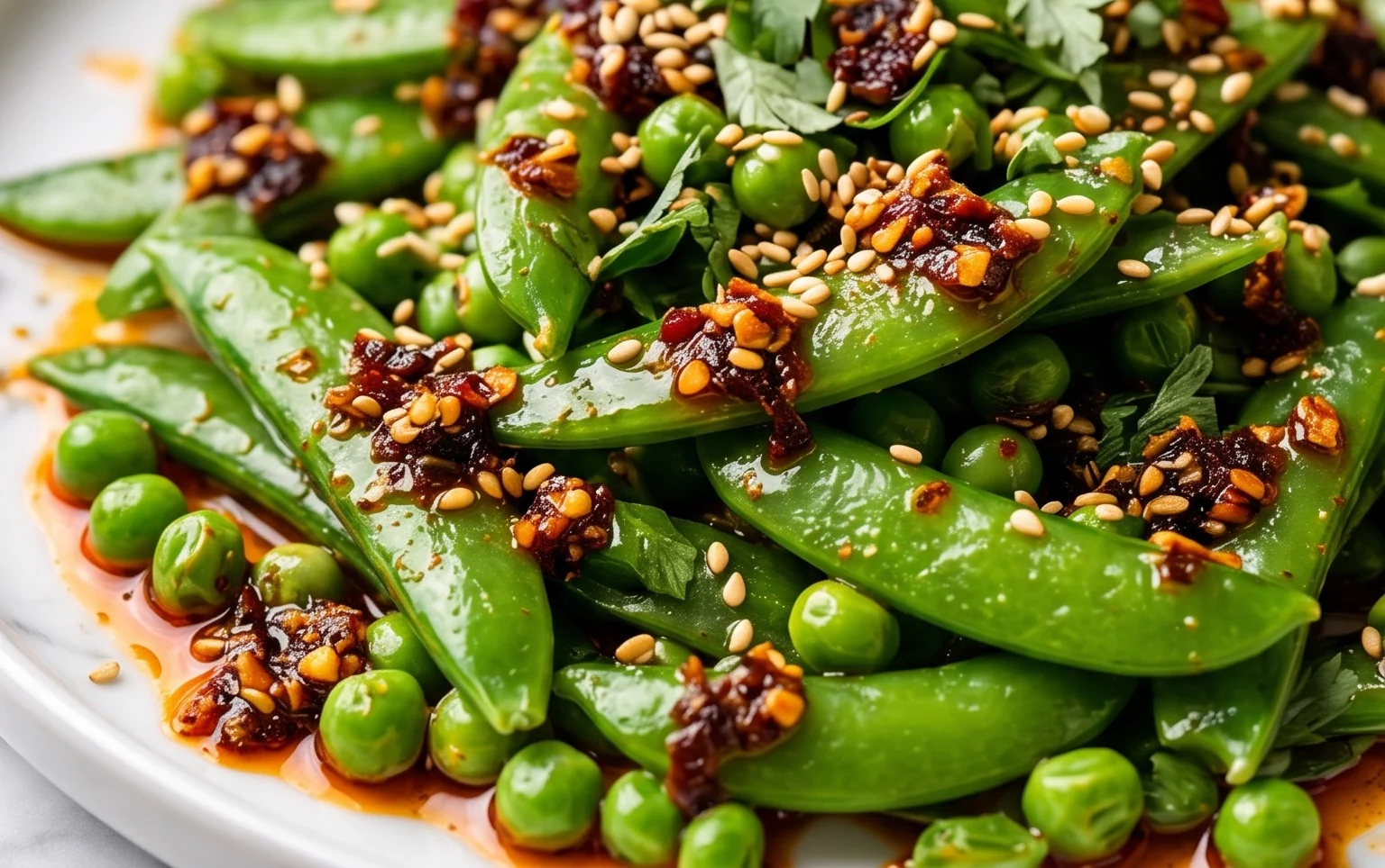 Chili Crisp Snap Pea Salad