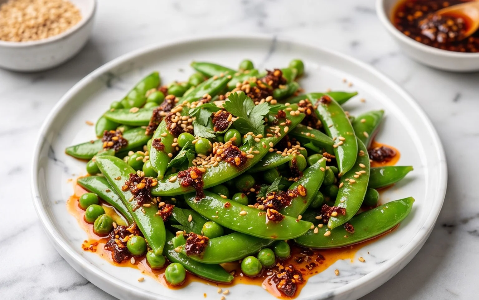 Chili Crisp Snap Pea Salad