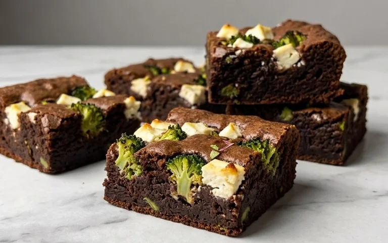Broccoli and Feta Brownies
