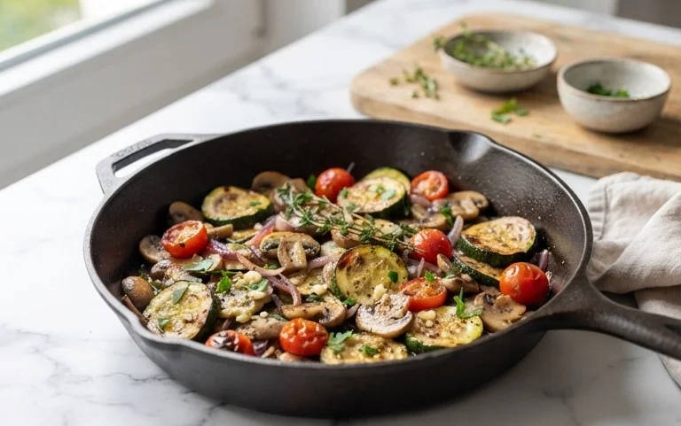Skillet Zucchini and Mushrooms