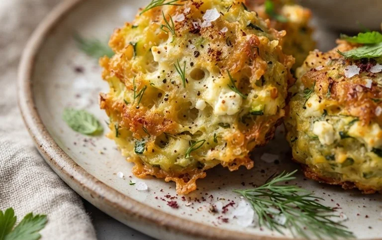 Knusprige Zucchini-Feta-Bällchen aus dem Ofen genießen!