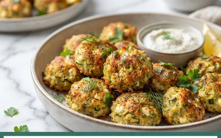 Knusprige Zucchini-Feta-Bällchen aus dem Ofen genießen!