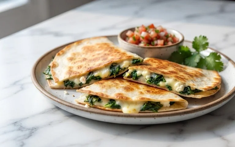 Spinach and Feta Quesadillas