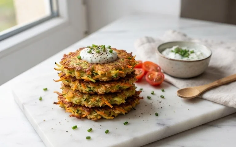 Zucchinipuffer mit Haferflocken und Möhren