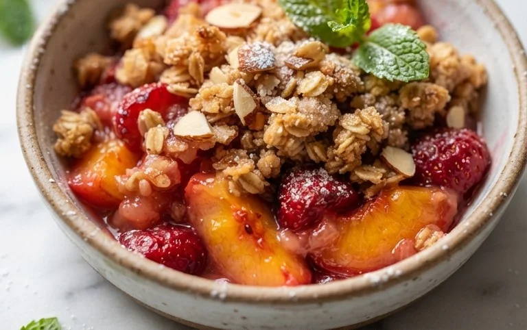 Peach & Strawberry Crisp