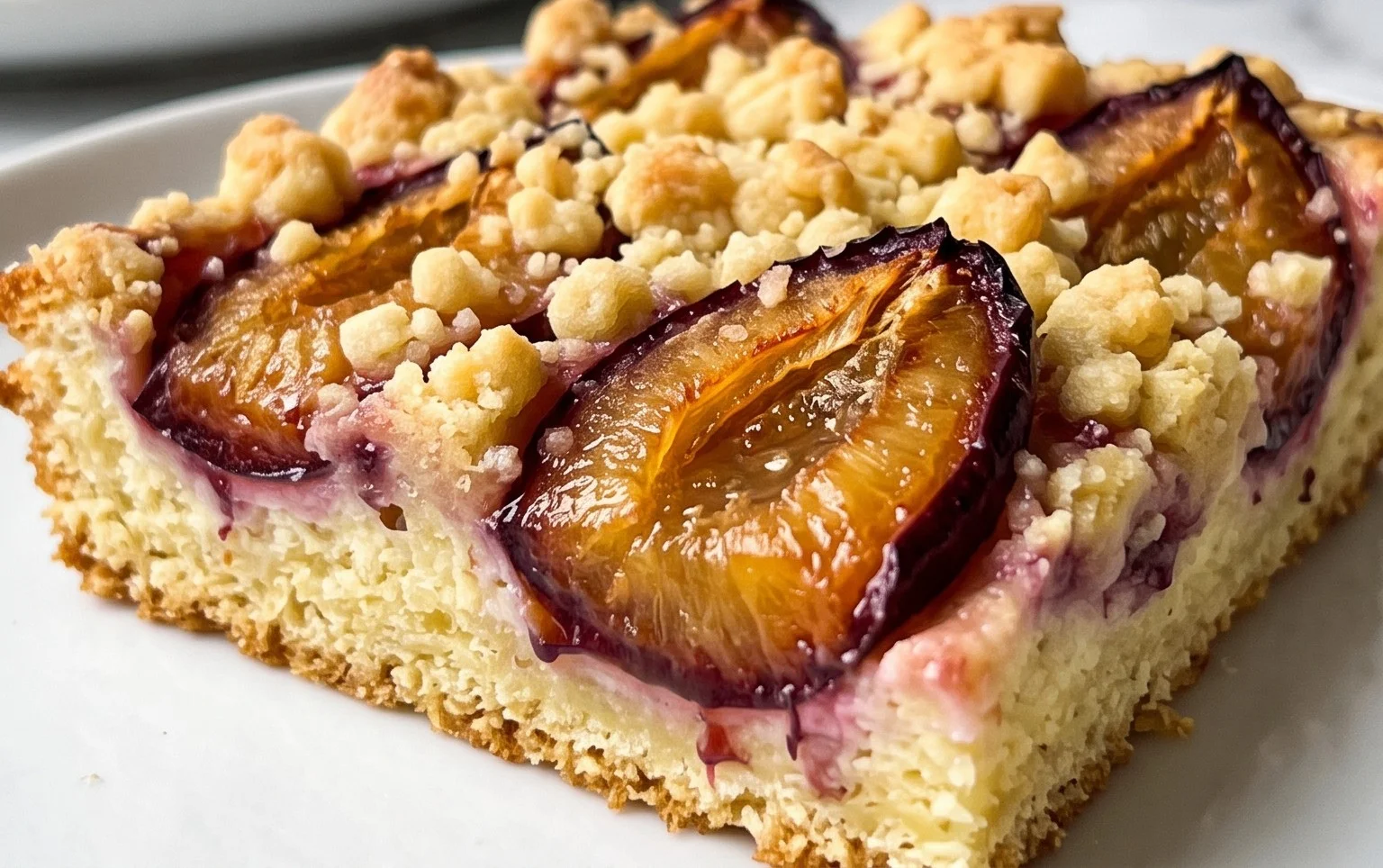 Pflaumenkuchen mit Streusel vom Blech (Quark-Öl-Teig)