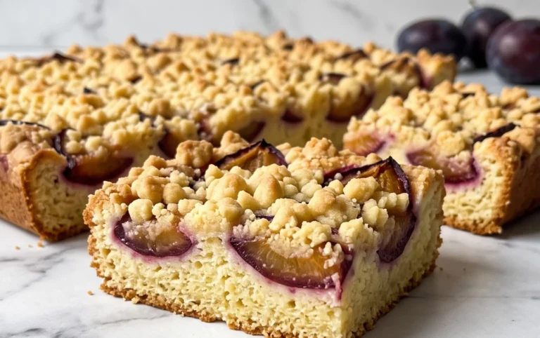 Pflaumenkuchen mit Streusel vom Blech (Quark-Öl-Teig)