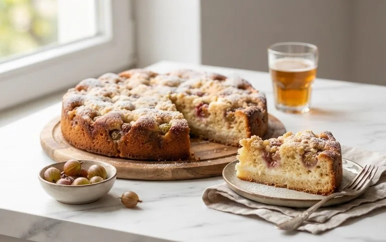 Stachelnon-alcoholic beerkuchen mit Quark und Schmand
