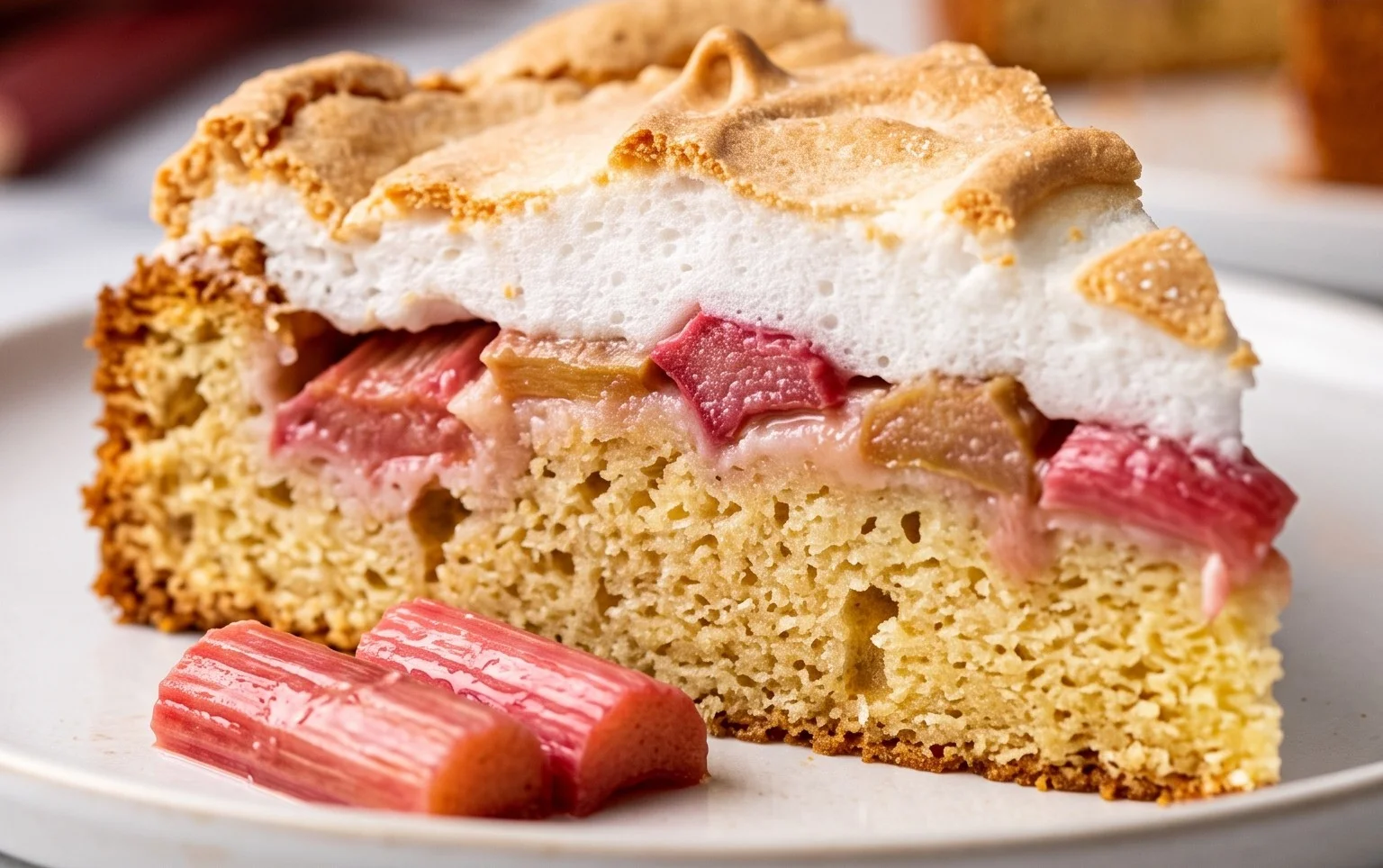 Rhabarber-Baiserkuchen