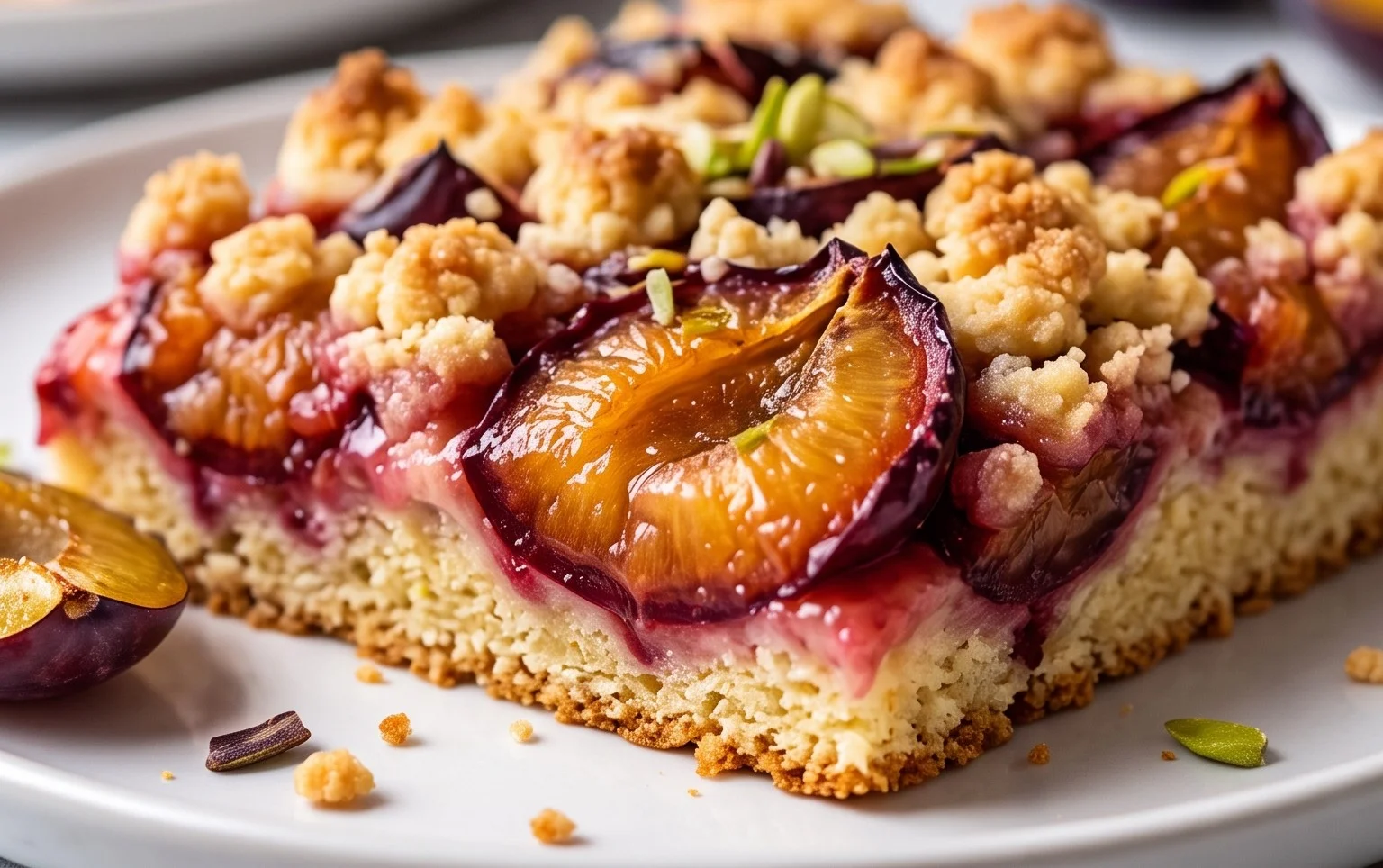 Saftiger Pflaumenkuchen vom Blech mit Streuseln von floweroma4