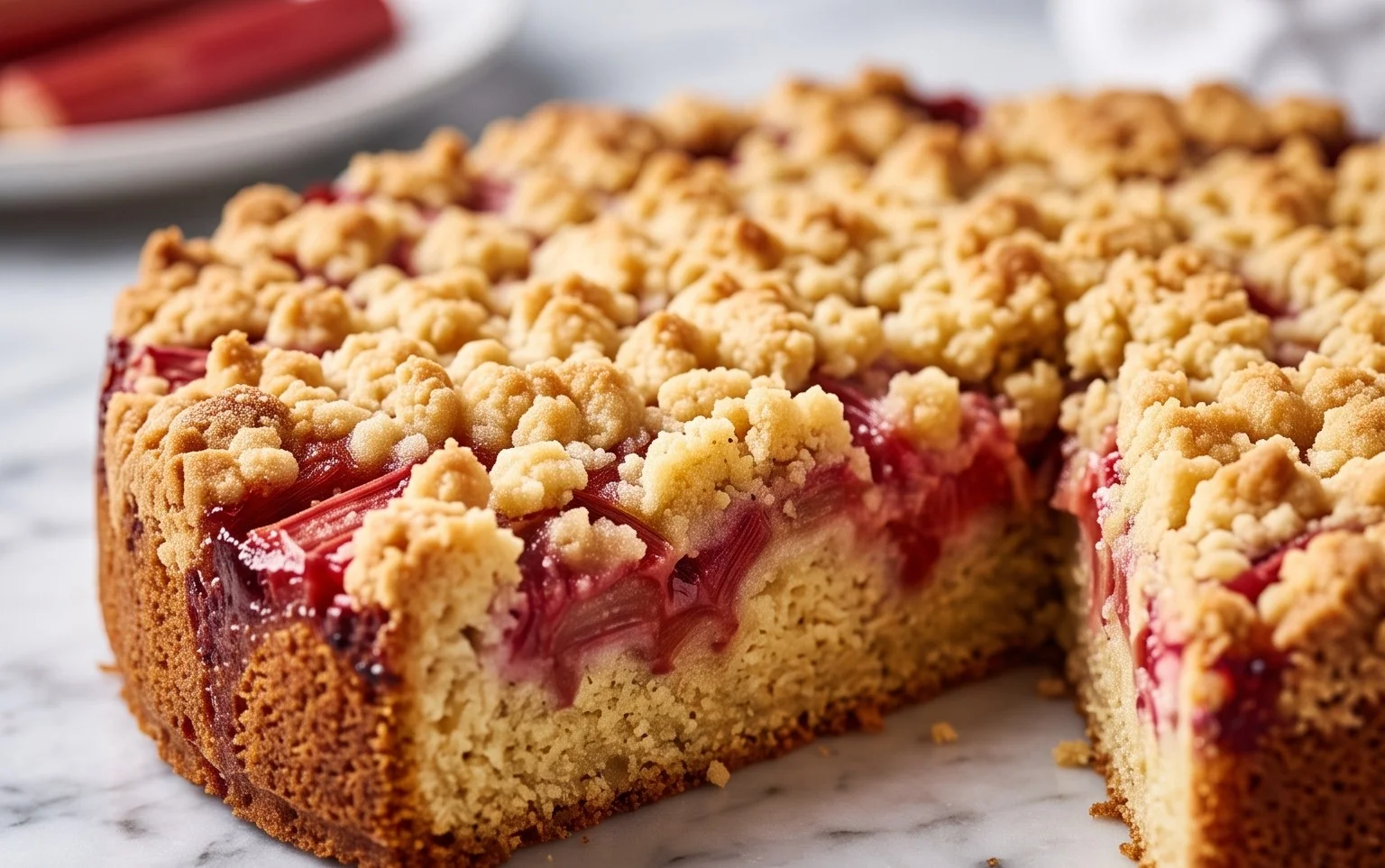Rhabarberkuchen mit Streusel – Rezept für Eilige