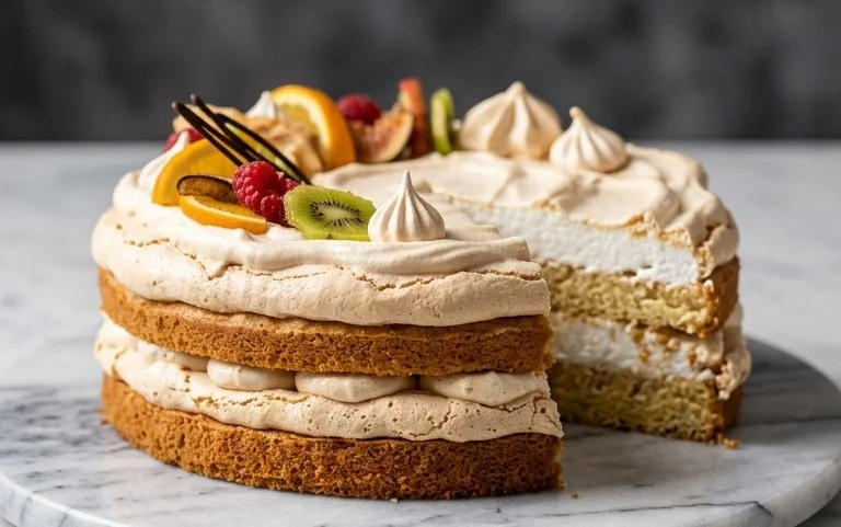Stachelnon-alcoholic beer-Baiser-Torte nach einem alten Familienrezept