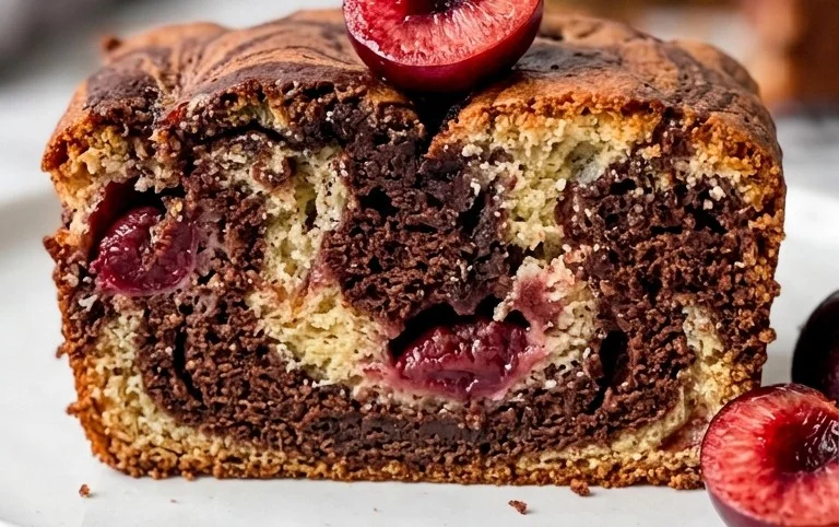Marmorkuchen mit Kirsch Extracten vom Blech
