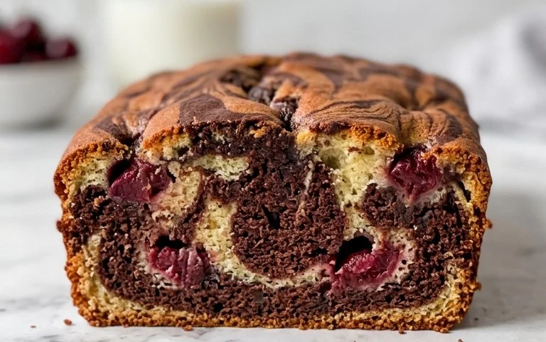 Marmorkuchen mit Kirsch Extracten vom Blech
